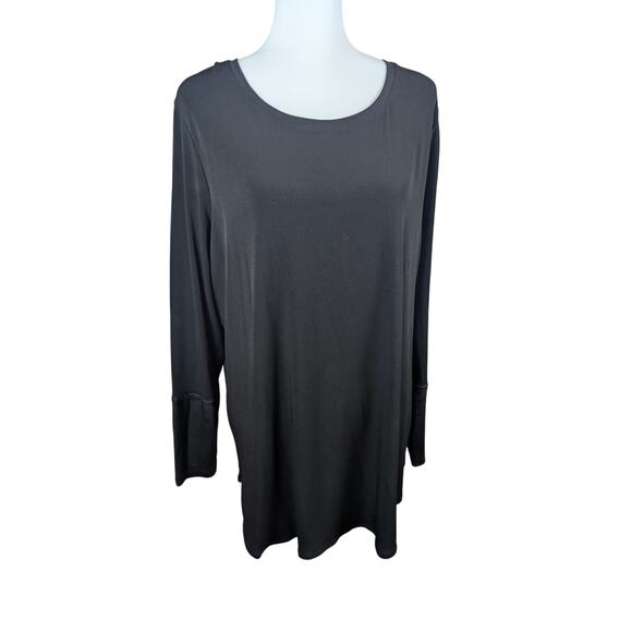 Nygard Women's Black‎ Long Sleeve Blouse Top Soft Travel Wrap Back Detail Large - Picture 1 of 8